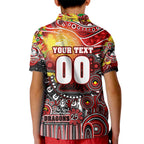 Personalised NAIDOC Week 2025 Dragons Rugby Kid Polo Shirt Aboriginal Dot Painting