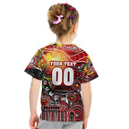 Personalised NAIDOC Week 2025 Dragons Rugby Kid T Shirt Aboriginal Dot Painting