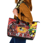 NAIDOC Week 2025 Dragons Rugby Leather Tote Bag Aboriginal Dot Painting