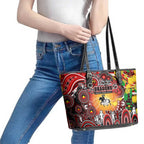 NAIDOC Week 2025 Dragons Rugby Leather Tote Bag Aboriginal Dot Painting