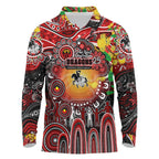 Personalised NAIDOC Week 2025 Dragons Rugby Long Sleeve Polo Shirt Aboriginal Dot Painting