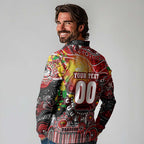 Personalised NAIDOC Week 2025 Dragons Rugby Long Sleeve Polo Shirt Aboriginal Dot Painting