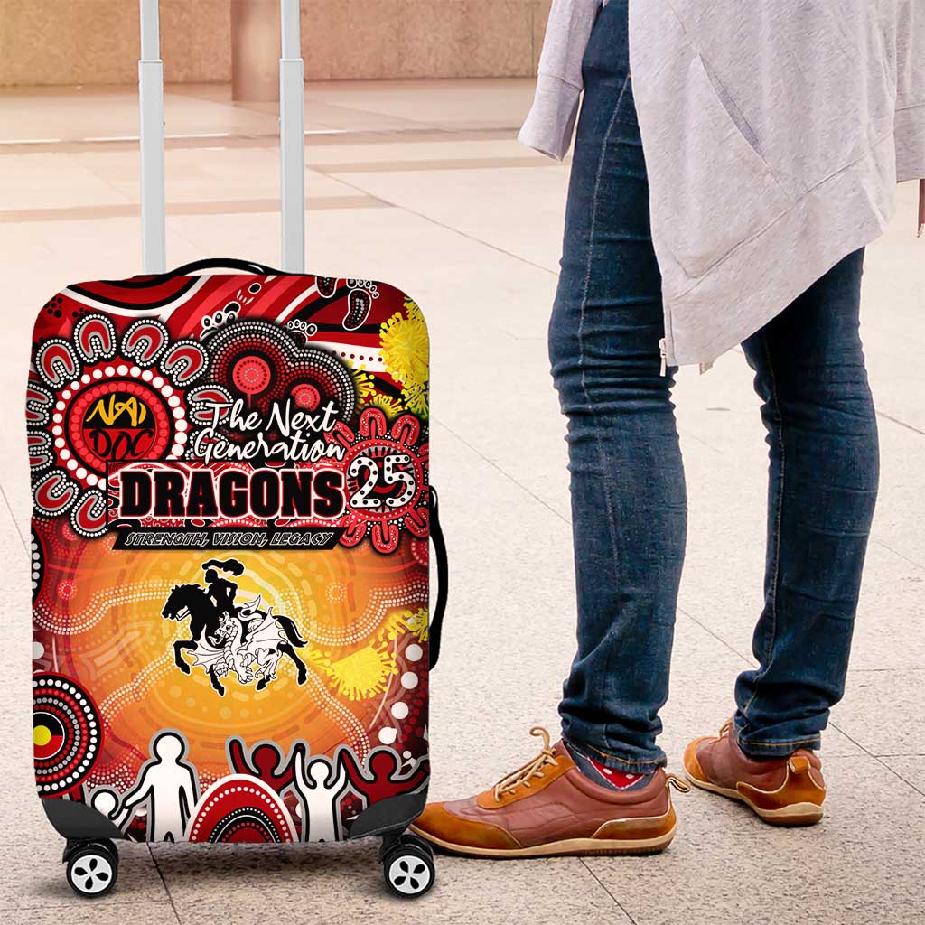 NAIDOC Week 2025 Dragons Rugby Luggage Cover Aboriginal Dot Painting