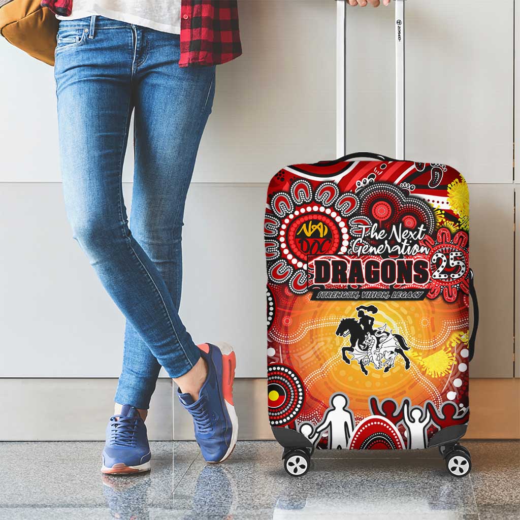 NAIDOC Week 2025 Dragons Rugby Luggage Cover Aboriginal Dot Painting