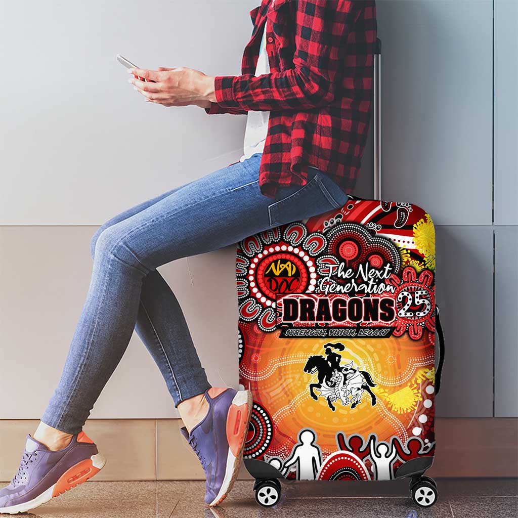NAIDOC Week 2025 Dragons Rugby Luggage Cover Aboriginal Dot Painting