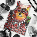 Personalised NAIDOC Week 2025 Dragons Rugby Men Tank Top Aboriginal Dot Painting