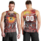 Personalised NAIDOC Week 2025 Dragons Rugby Men Tank Top Aboriginal Dot Painting