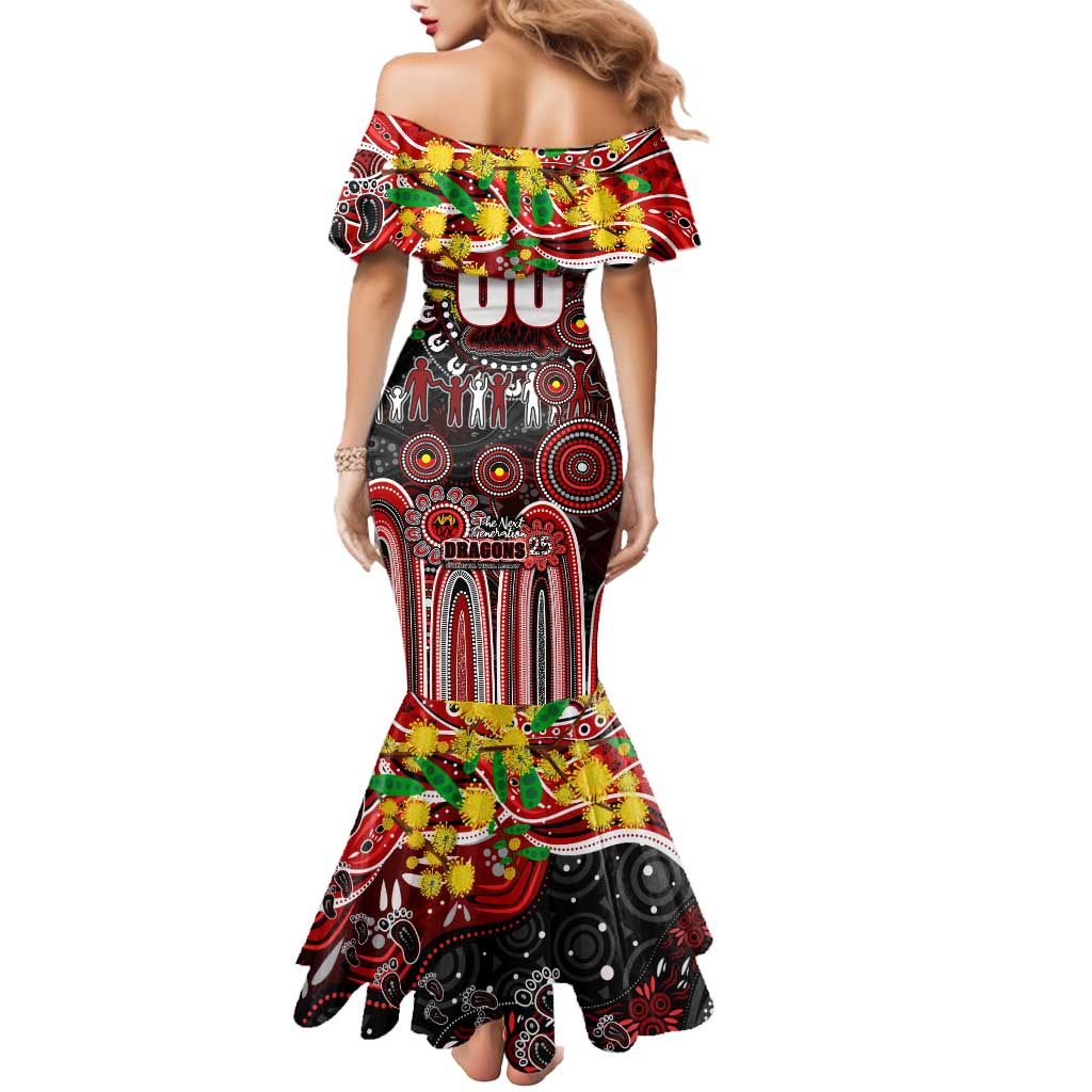 Personalised NAIDOC Week 2025 Dragons Rugby Mermaid Dress Aboriginal Dot Painting