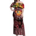 Personalised NAIDOC Week 2025 Dragons Rugby Off Shoulder Maxi Dress Aboriginal Dot Painting