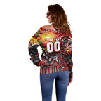 Personalised NAIDOC Week 2025 Dragons Rugby Off Shoulder Sweater Aboriginal Dot Painting