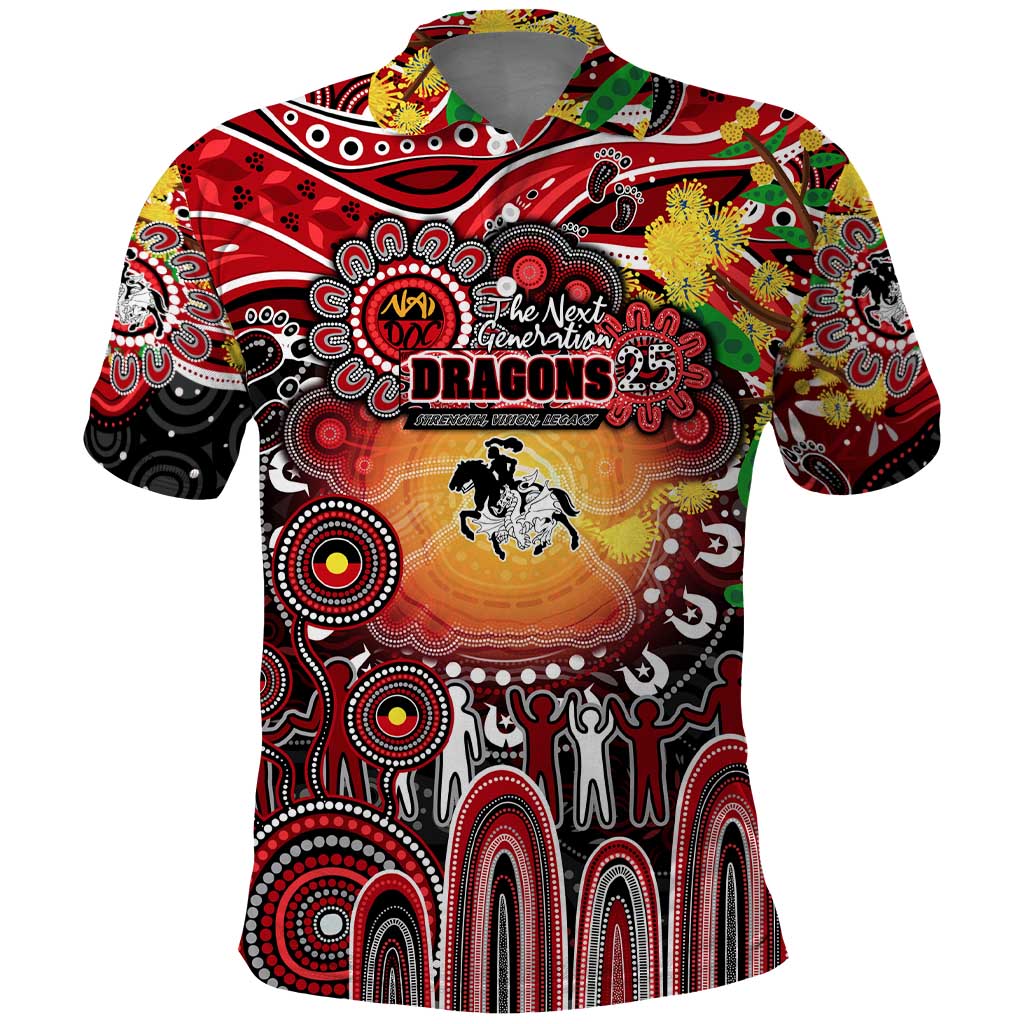Personalised NAIDOC Week 2025 Dragons Rugby Polo Shirt Aboriginal Dot Painting