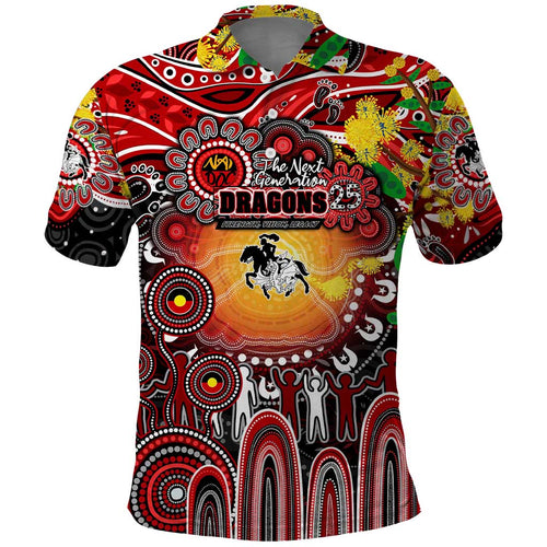 Personalised NAIDOC Week 2025 Dragons Rugby Polo Shirt Aboriginal Dot Painting