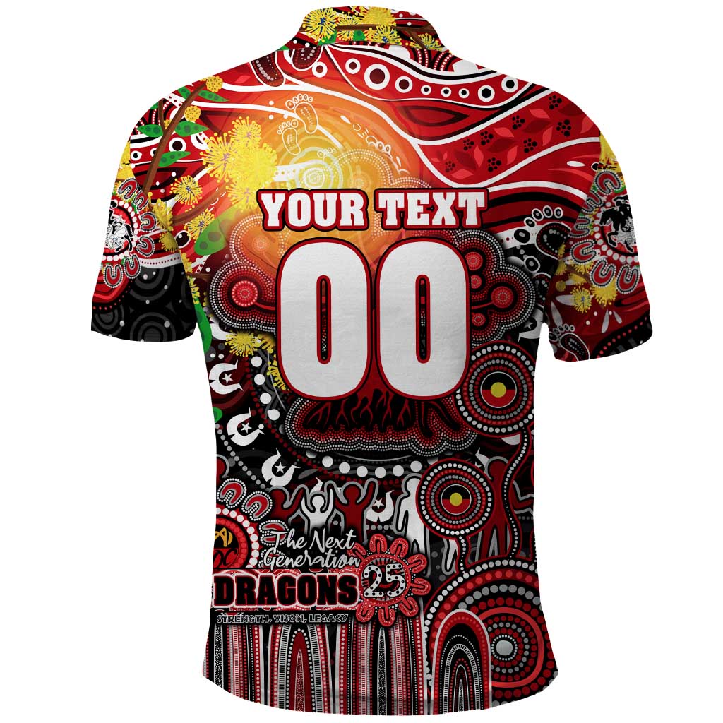 Personalised NAIDOC Week 2025 Dragons Rugby Polo Shirt Aboriginal Dot Painting