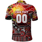 Personalised NAIDOC Week 2025 Dragons Rugby Polo Shirt Aboriginal Dot Painting