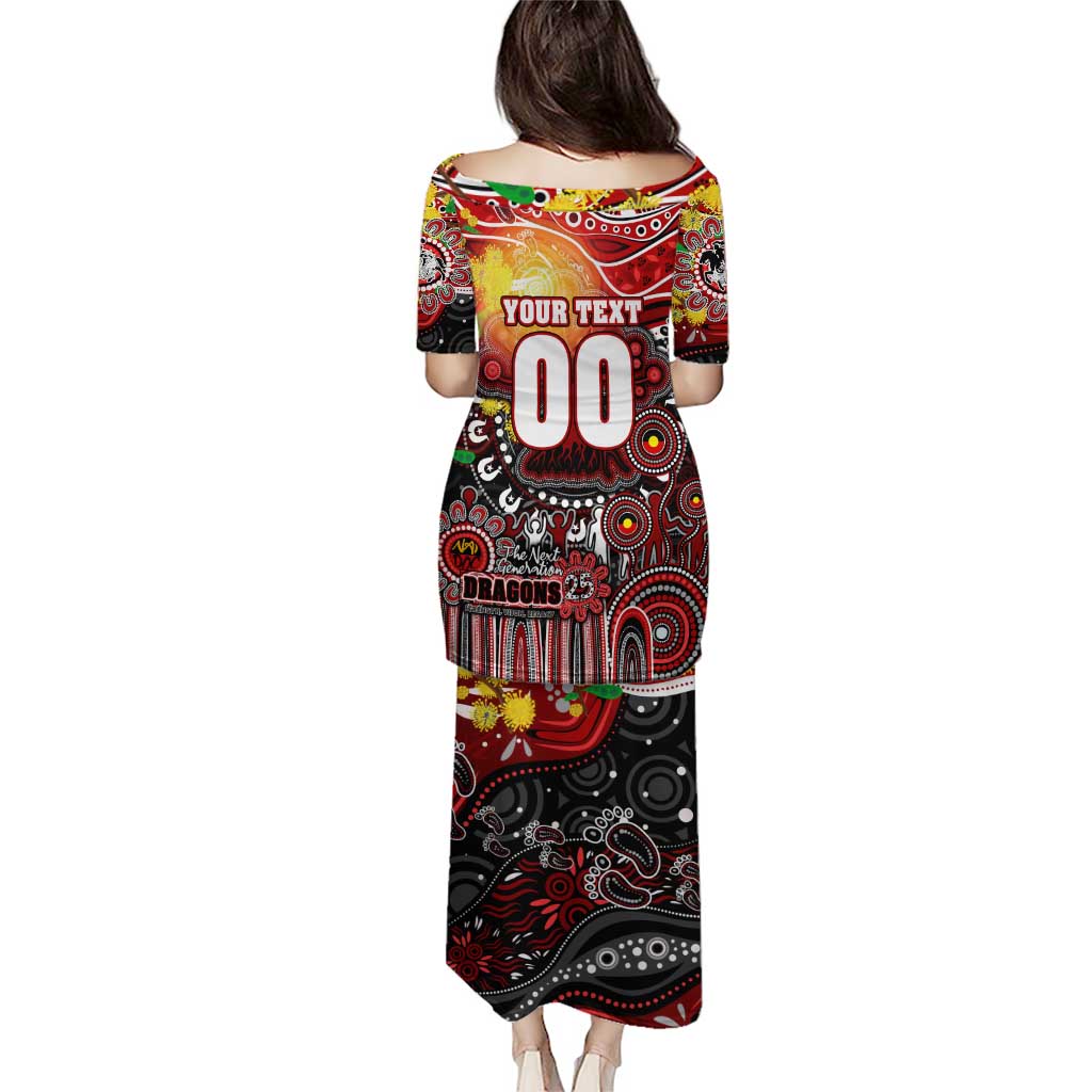 Personalised NAIDOC Week 2025 Dragons Rugby Puletasi Aboriginal Dot Painting