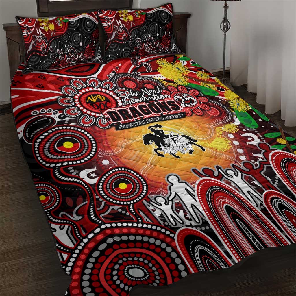 NAIDOC Week 2025 Dragons Rugby Quilt Bed Set Aboriginal Dot Painting