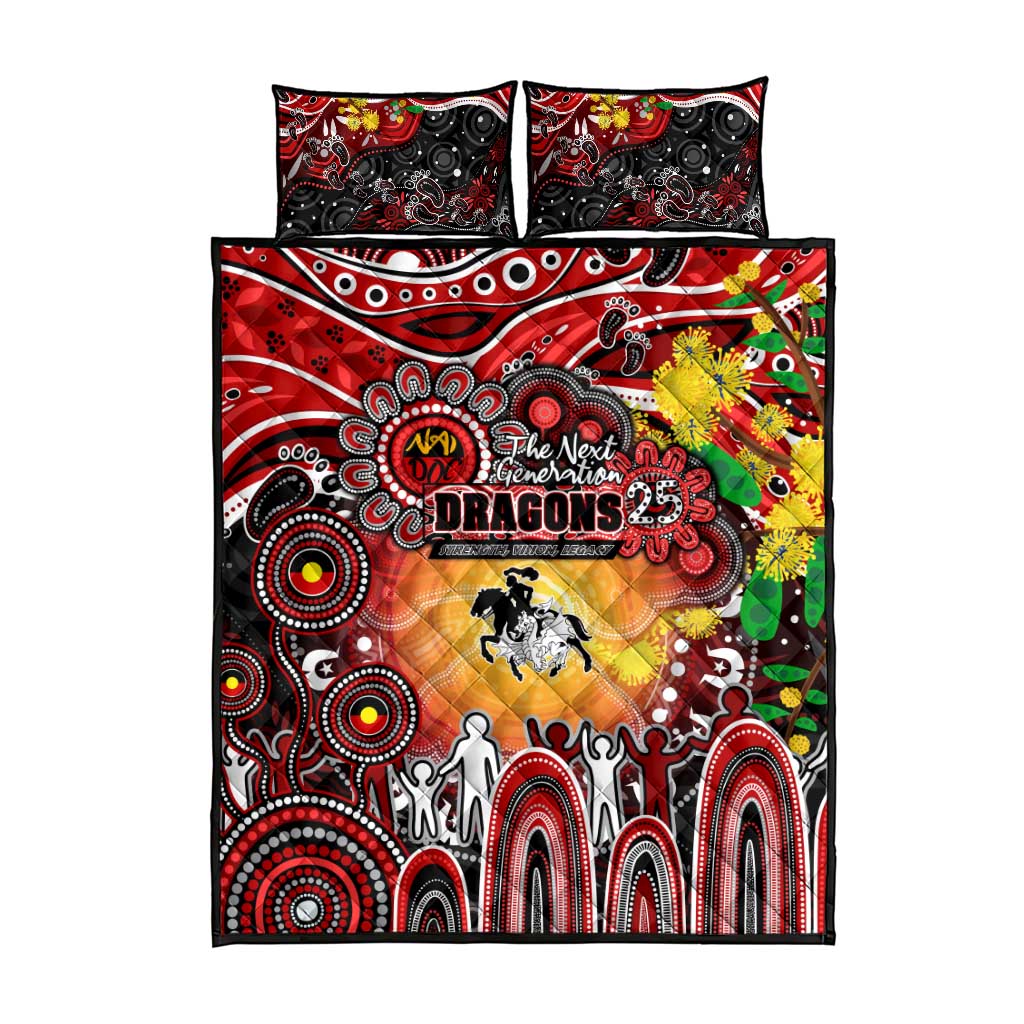 NAIDOC Week 2025 Dragons Rugby Quilt Bed Set Aboriginal Dot Painting