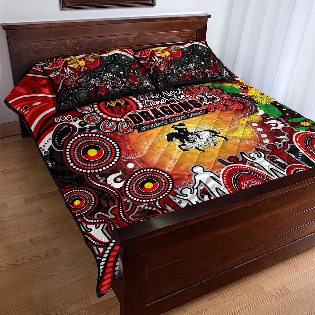 NAIDOC Week 2025 Dragons Rugby Quilt Bed Set Aboriginal Dot Painting