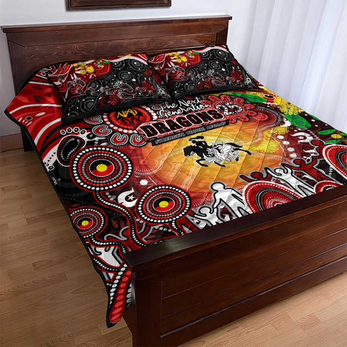 NAIDOC Week 2025 Dragons Rugby Quilt Bed Set Aboriginal Dot Painting