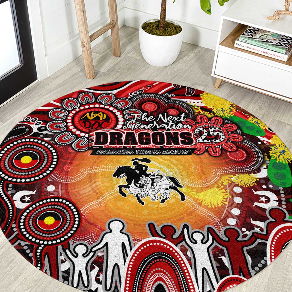 NAIDOC Week 2025 Dragons Rugby Round Carpet Aboriginal Dot Painting