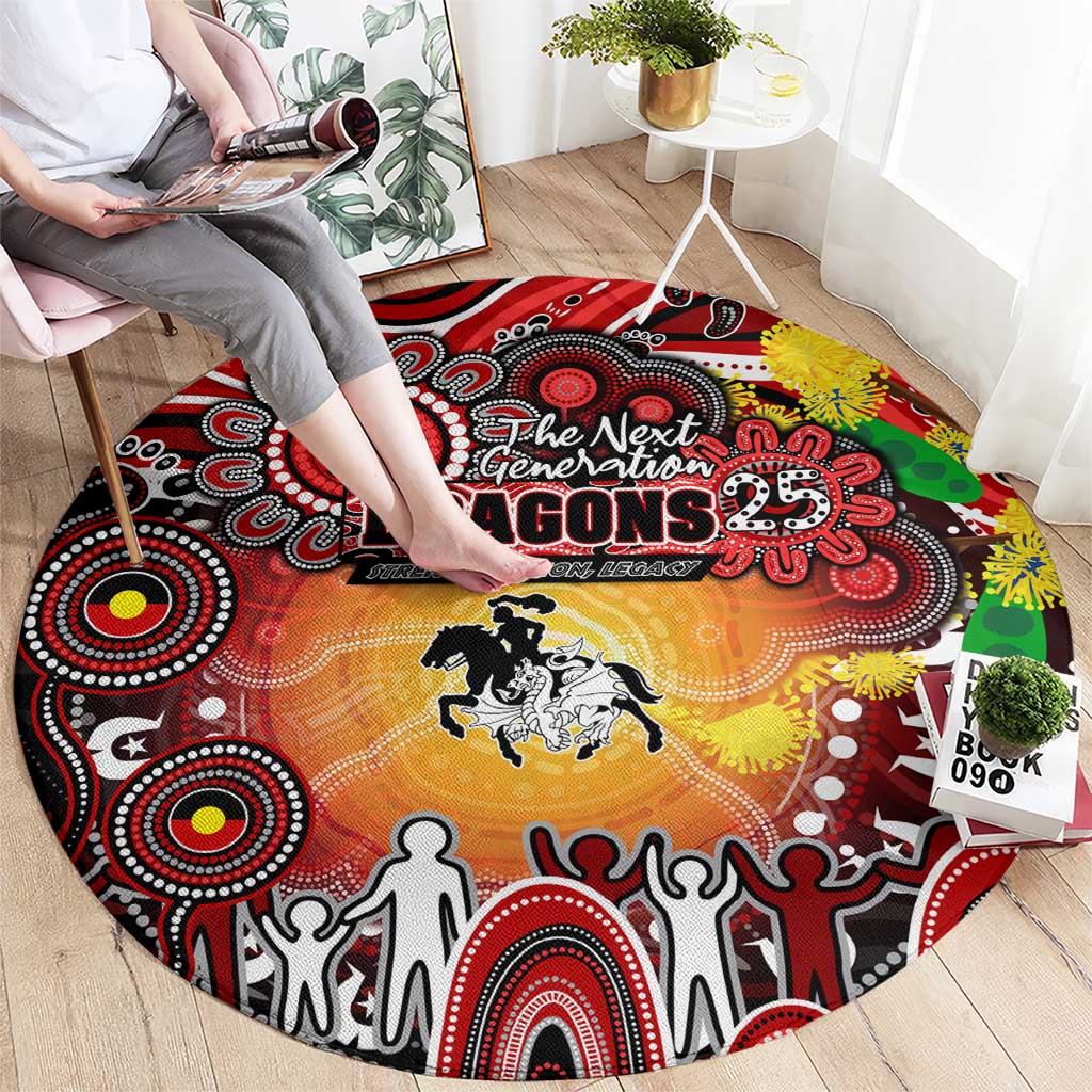 NAIDOC Week 2025 Dragons Rugby Round Carpet Aboriginal Dot Painting