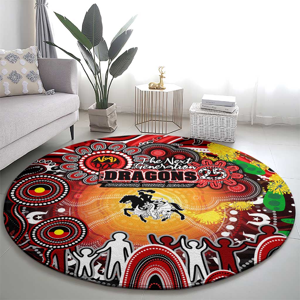 NAIDOC Week 2025 Dragons Rugby Round Carpet Aboriginal Dot Painting