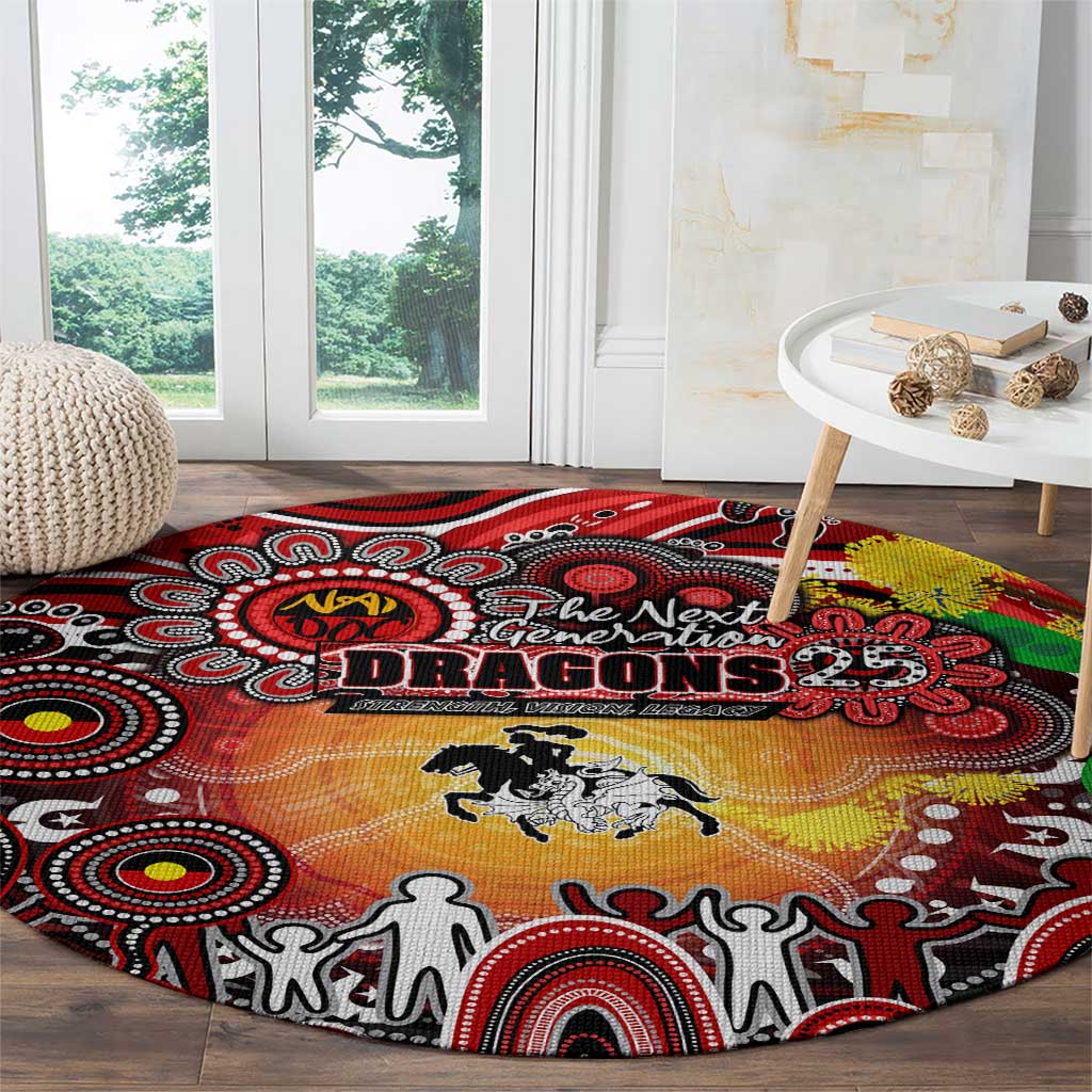 NAIDOC Week 2025 Dragons Rugby Round Carpet Aboriginal Dot Painting