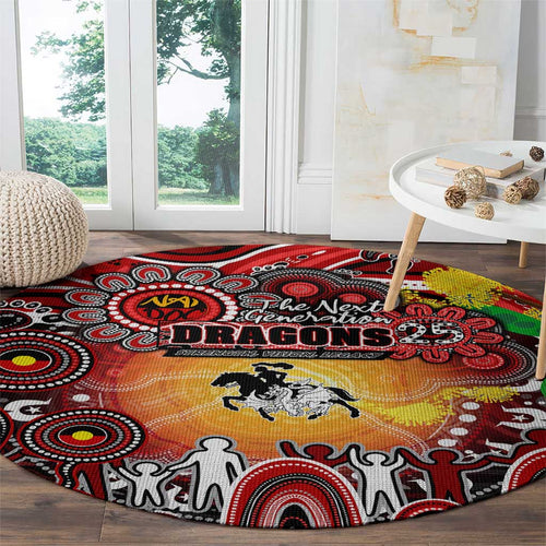 NAIDOC Week 2025 Dragons Rugby Round Carpet Aboriginal Dot Painting