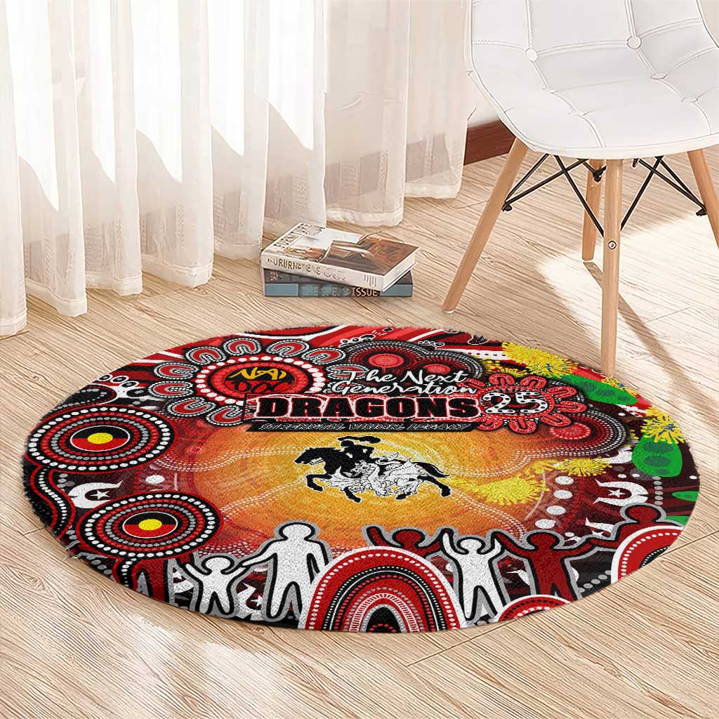 NAIDOC Week 2025 Dragons Rugby Round Carpet Aboriginal Dot Painting