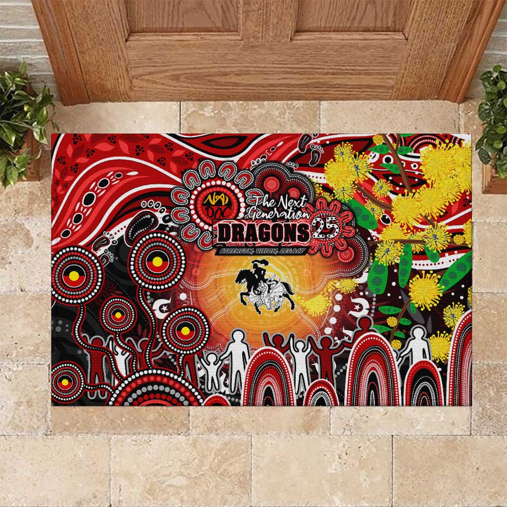 NAIDOC Week 2025 Dragons Rugby Rubber Doormat Aboriginal Dot Painting