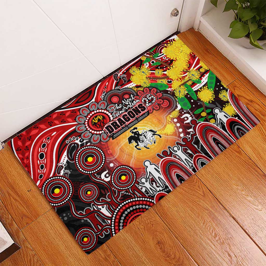 NAIDOC Week 2025 Dragons Rugby Rubber Doormat Aboriginal Dot Painting