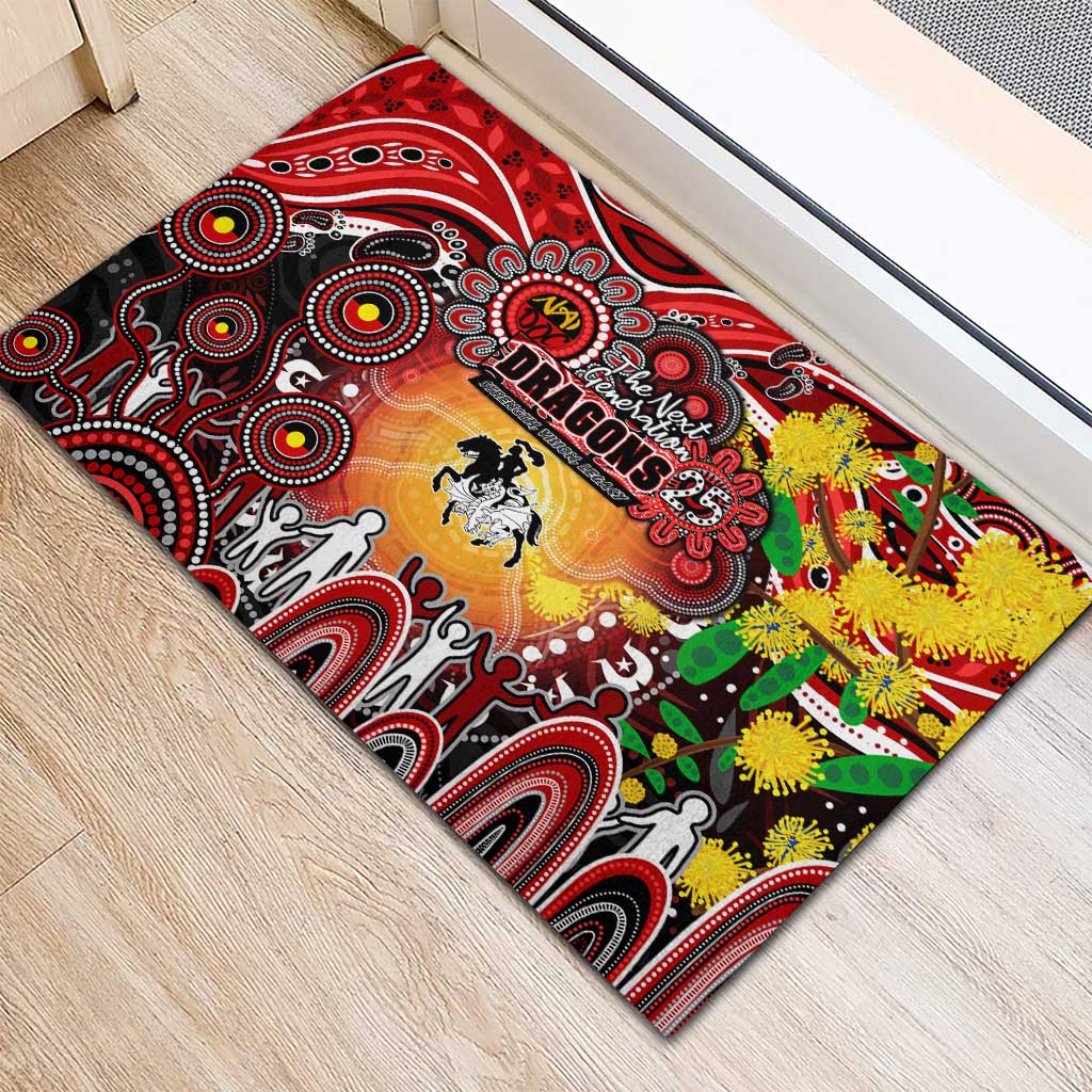 NAIDOC Week 2025 Dragons Rugby Rubber Doormat Aboriginal Dot Painting