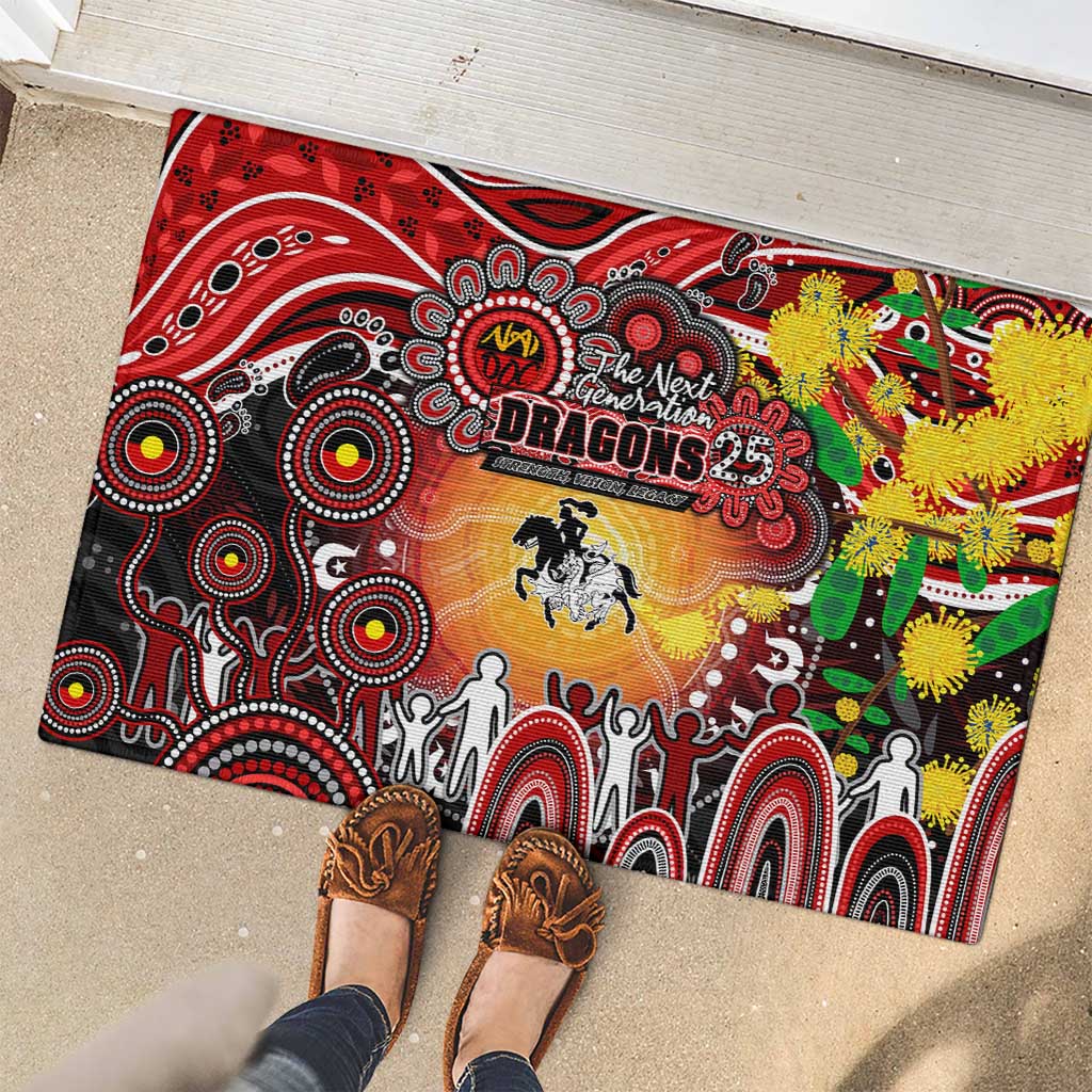 NAIDOC Week 2025 Dragons Rugby Rubber Doormat Aboriginal Dot Painting