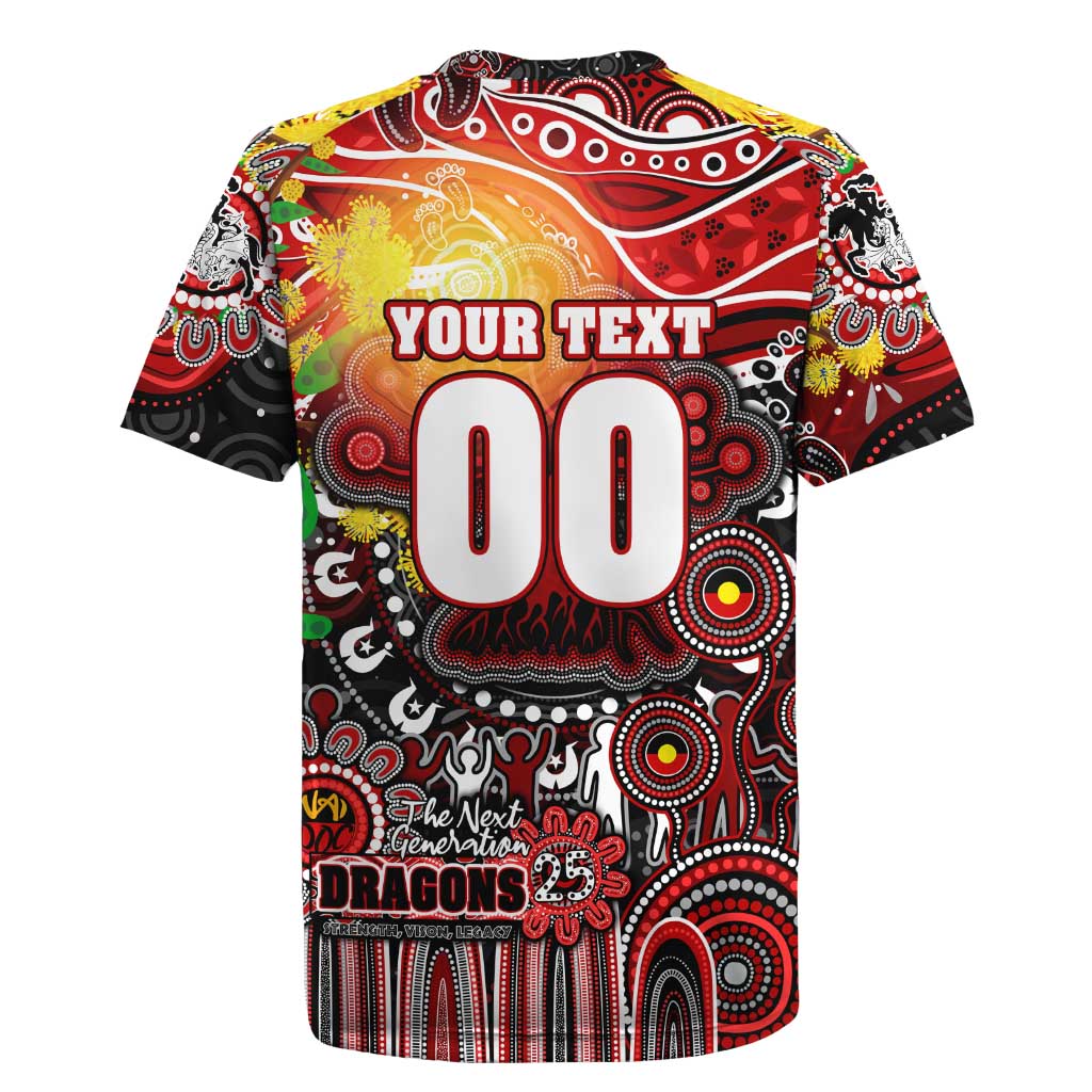 Personalised NAIDOC Week 2025 Dragons Rugby Rugby Jersey Aboriginal Dot Painting