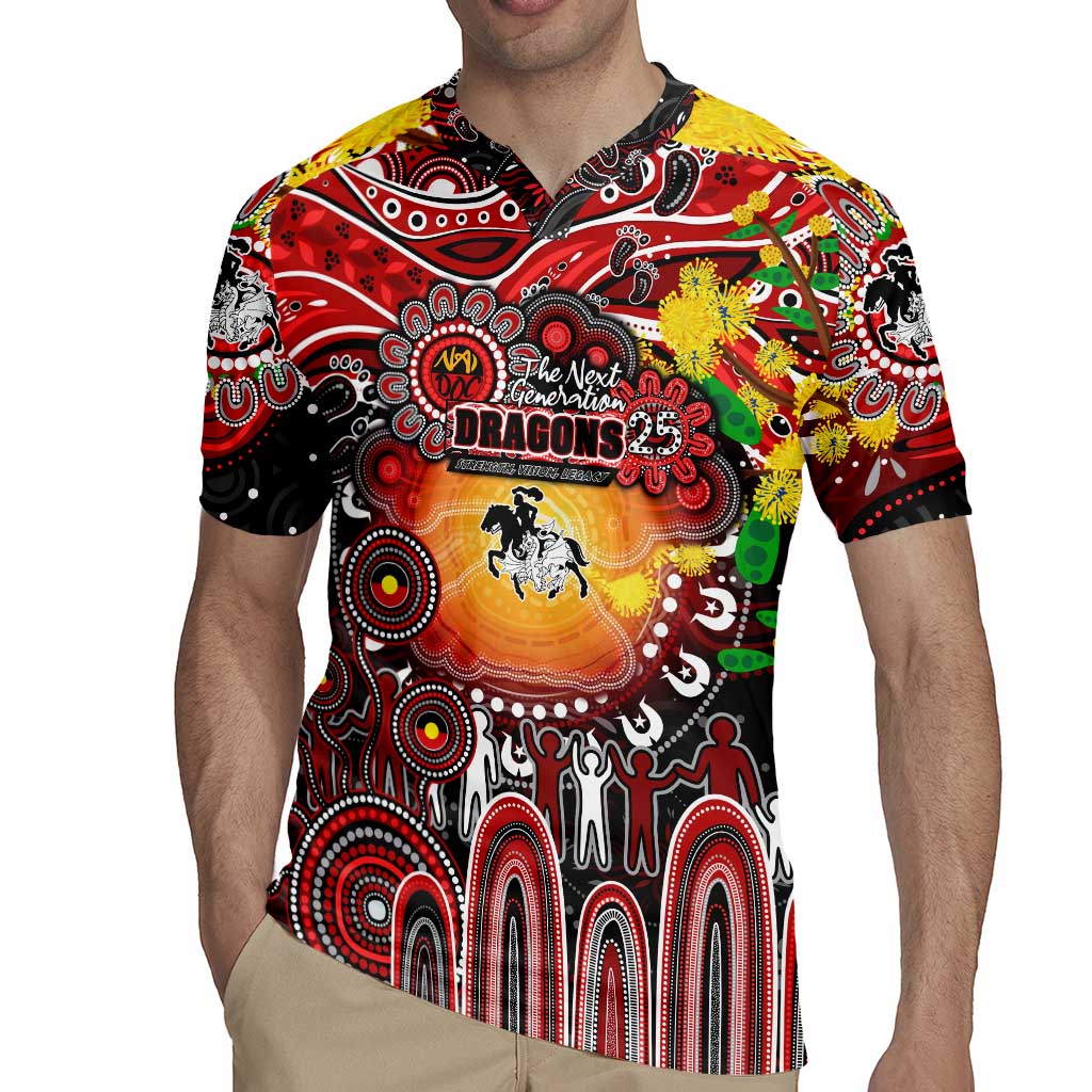Personalised NAIDOC Week 2025 Dragons Rugby Rugby Jersey Aboriginal Dot Painting