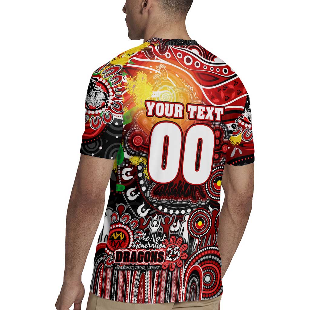 Personalised NAIDOC Week 2025 Dragons Rugby Rugby Jersey Aboriginal Dot Painting