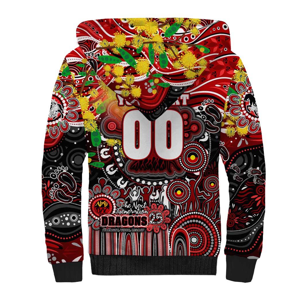Personalised NAIDOC Week 2025 Dragons Rugby Sherpa Hoodie Aboriginal Dot Painting