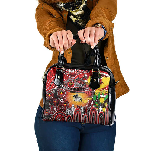 NAIDOC Week 2025 Dragons Rugby Shoulder Handbag Aboriginal Dot Painting