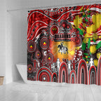 NAIDOC Week 2025 Dragons Rugby Shower Curtain Aboriginal Dot Painting