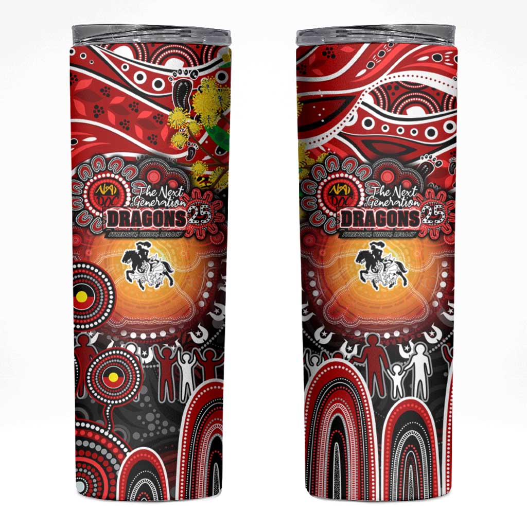 NAIDOC Week 2025 Dragons Rugby Skinny Tumbler Aboriginal Dot Painting
