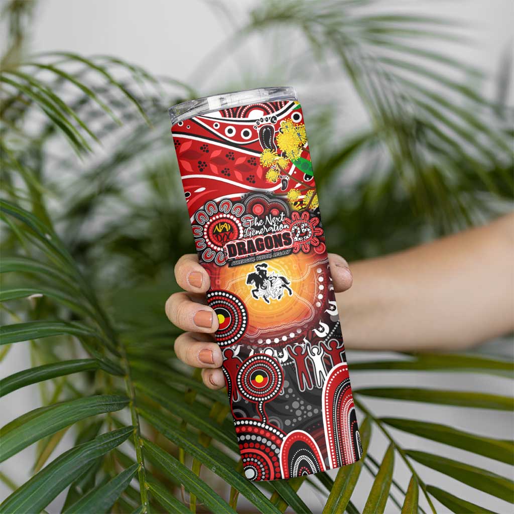 NAIDOC Week 2025 Dragons Rugby Skinny Tumbler Aboriginal Dot Painting