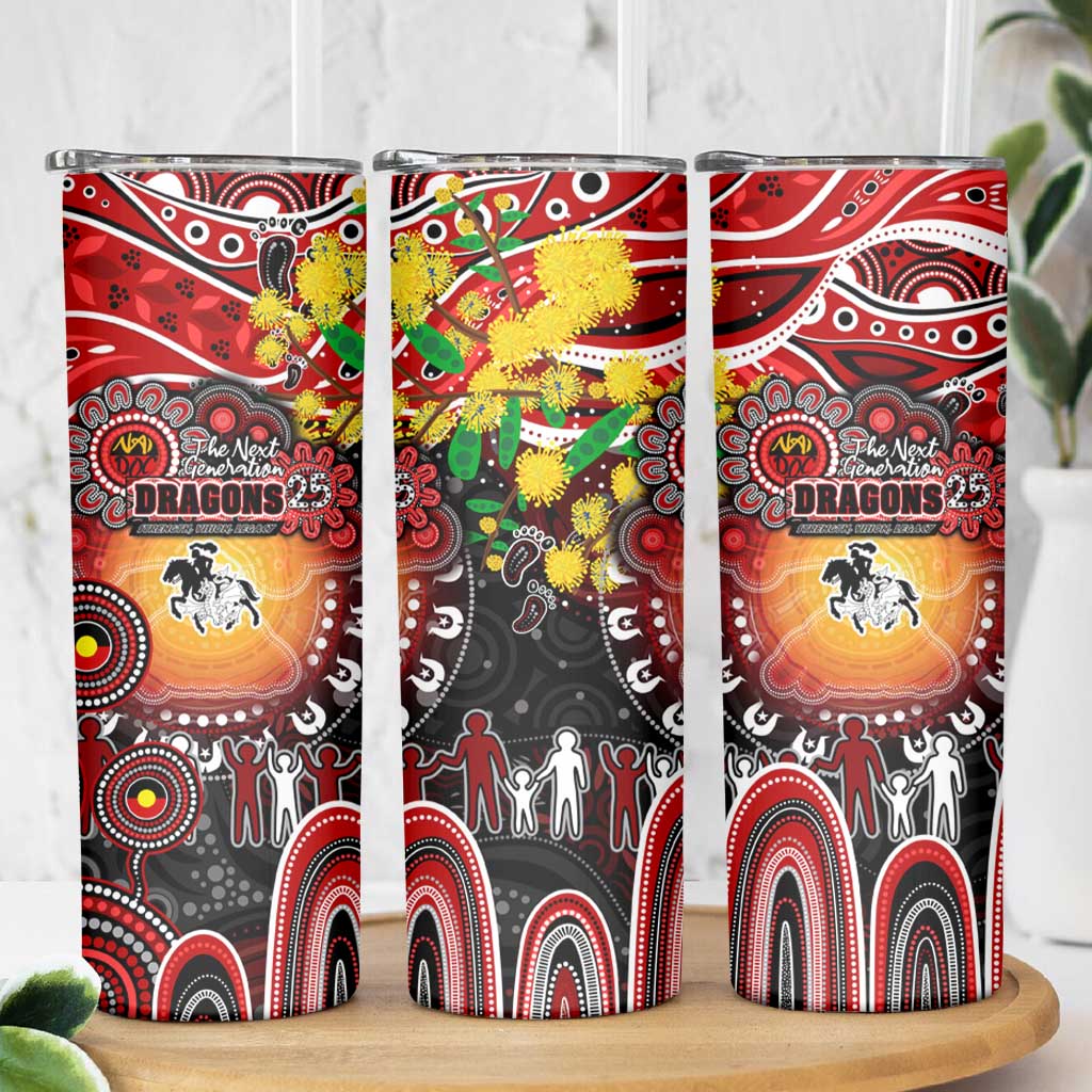 NAIDOC Week 2025 Dragons Rugby Skinny Tumbler Aboriginal Dot Painting