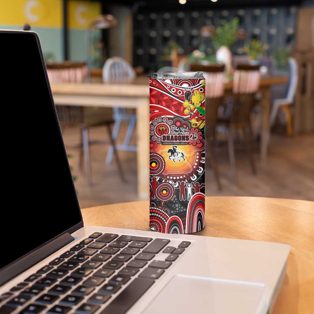 NAIDOC Week 2025 Dragons Rugby Skinny Tumbler Aboriginal Dot Painting
