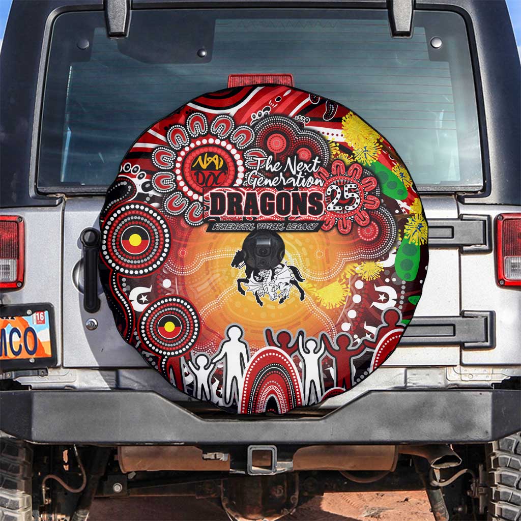 NAIDOC Week 2025 Dragons Rugby Spare Tire Cover Aboriginal Dot Painting