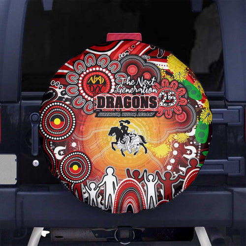 NAIDOC Week 2025 Dragons Rugby Spare Tire Cover Aboriginal Dot Painting