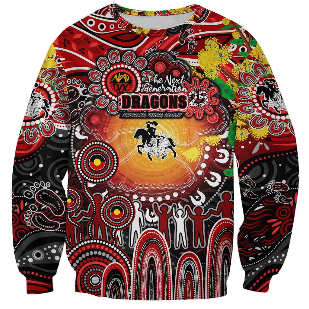 Personalised NAIDOC Week 2025 Dragons Rugby Sweatshirt Aboriginal Dot Painting
