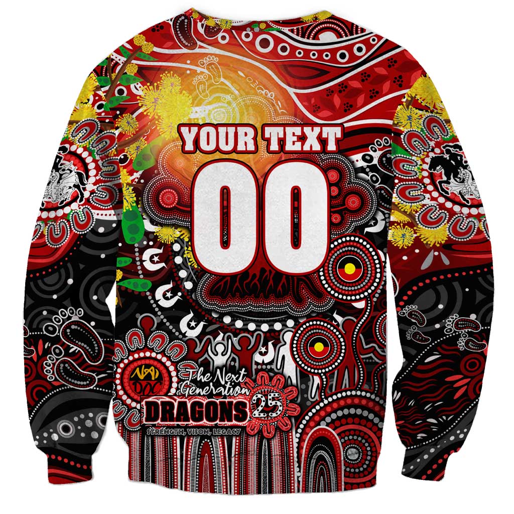 Personalised NAIDOC Week 2025 Dragons Rugby Sweatshirt Aboriginal Dot Painting