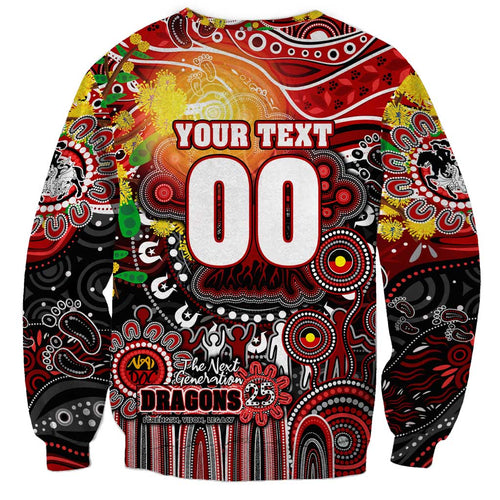 Personalised NAIDOC Week 2025 Dragons Rugby Sweatshirt Aboriginal Dot Painting