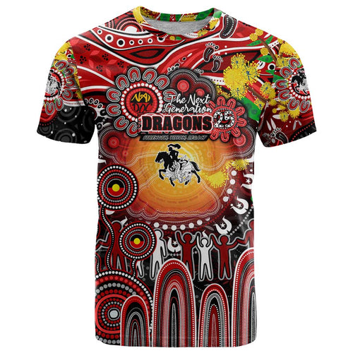 Personalised NAIDOC Week 2025 Dragons Rugby T Shirt Aboriginal Dot Painting