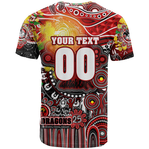 Personalised NAIDOC Week 2025 Dragons Rugby T Shirt Aboriginal Dot Painting